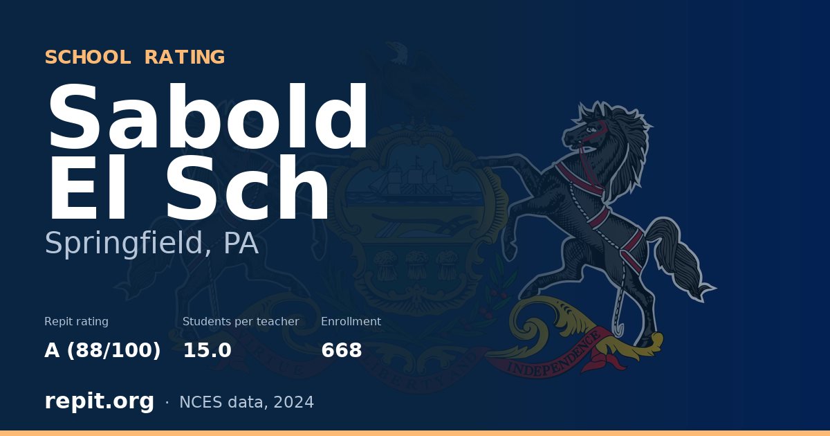 Sabold El Sch, Springfield, PA — Repit school rating A (88/100)