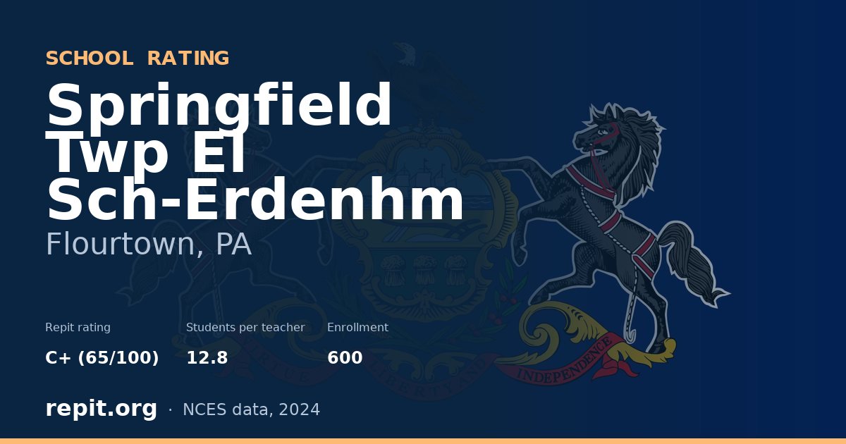 Springfield Twp El Sch-Erdenhm, Flourtown, PA — Repit school rating C+ (65/100)