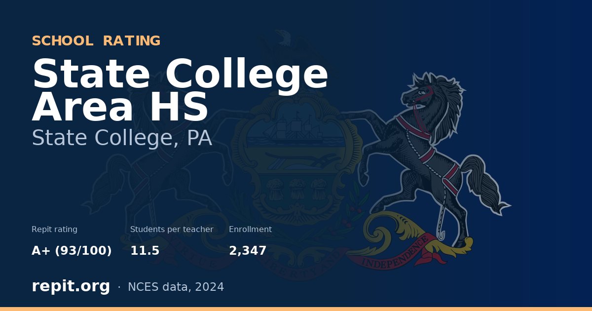 State College Area HS, State College, PA — Repit school rating A+ (93/100)