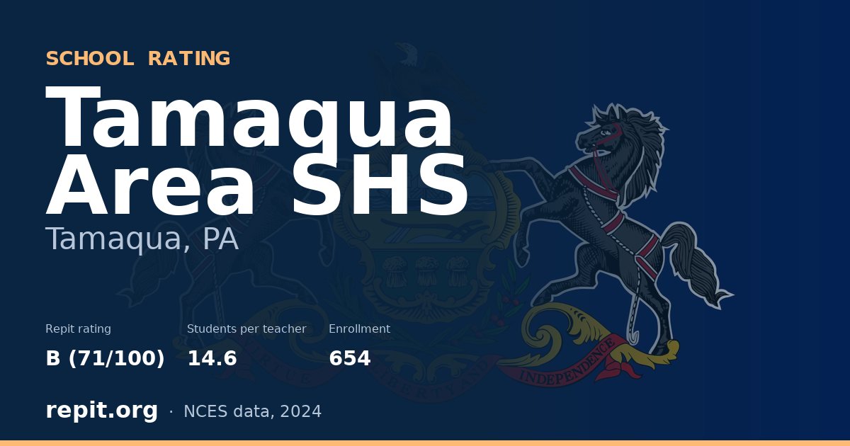 Tamaqua Area SHS, Tamaqua, PA — Repit school rating B (71/100)