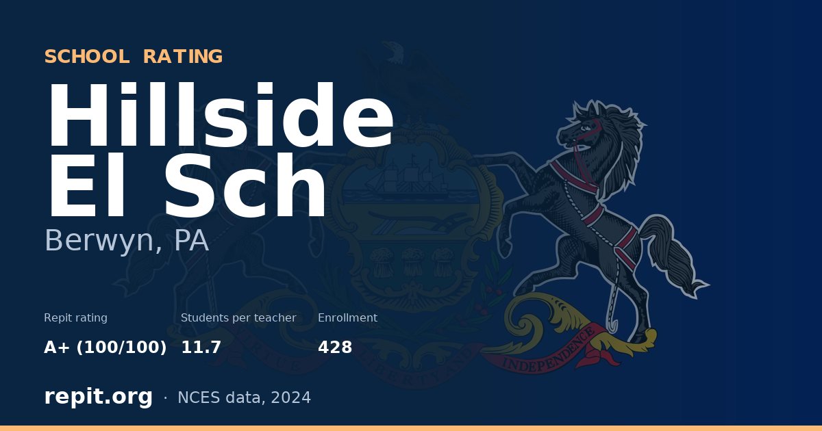 Hillside El Sch, Berwyn, PA — Repit school rating A+ (100/100)