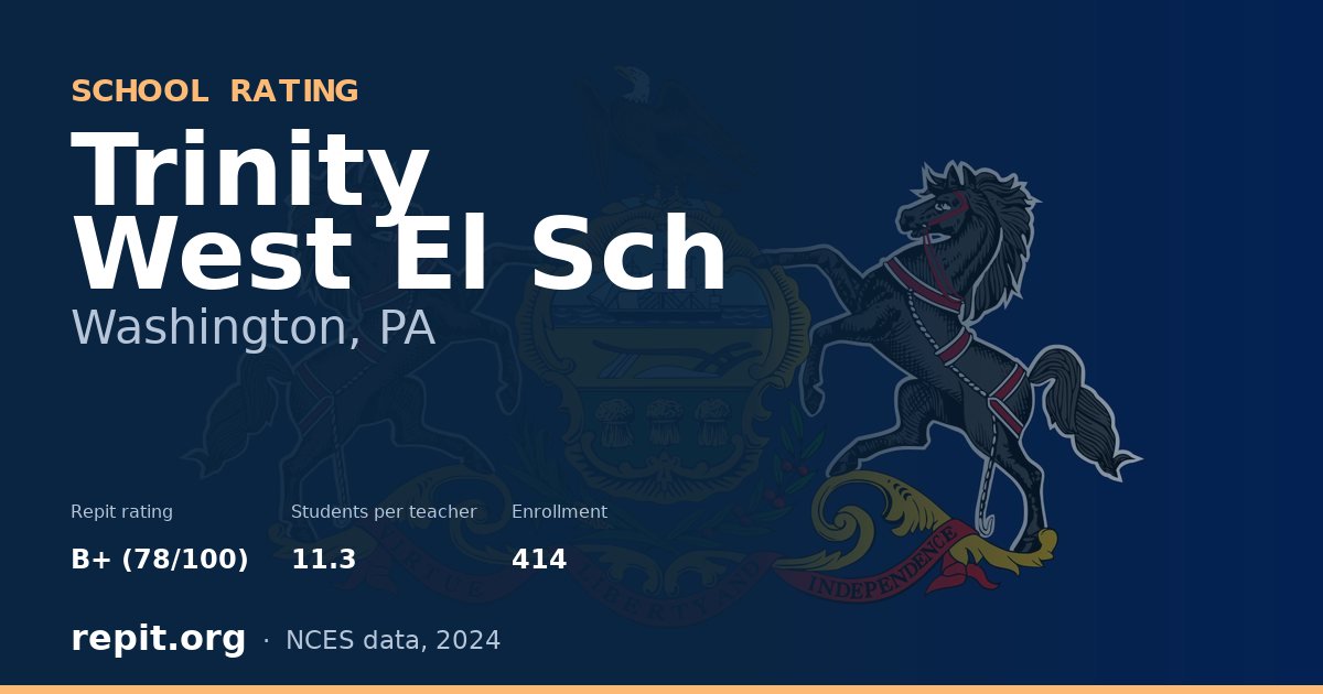 Trinity West El Sch, Washington, PA — Repit school rating B+ (78/100)