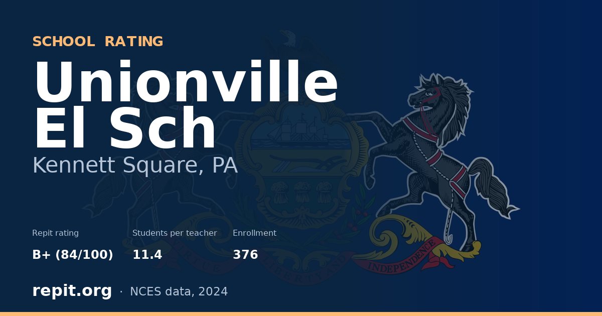 Unionville El Sch, Kennett Square, PA — Repit school rating B+ (84/100)