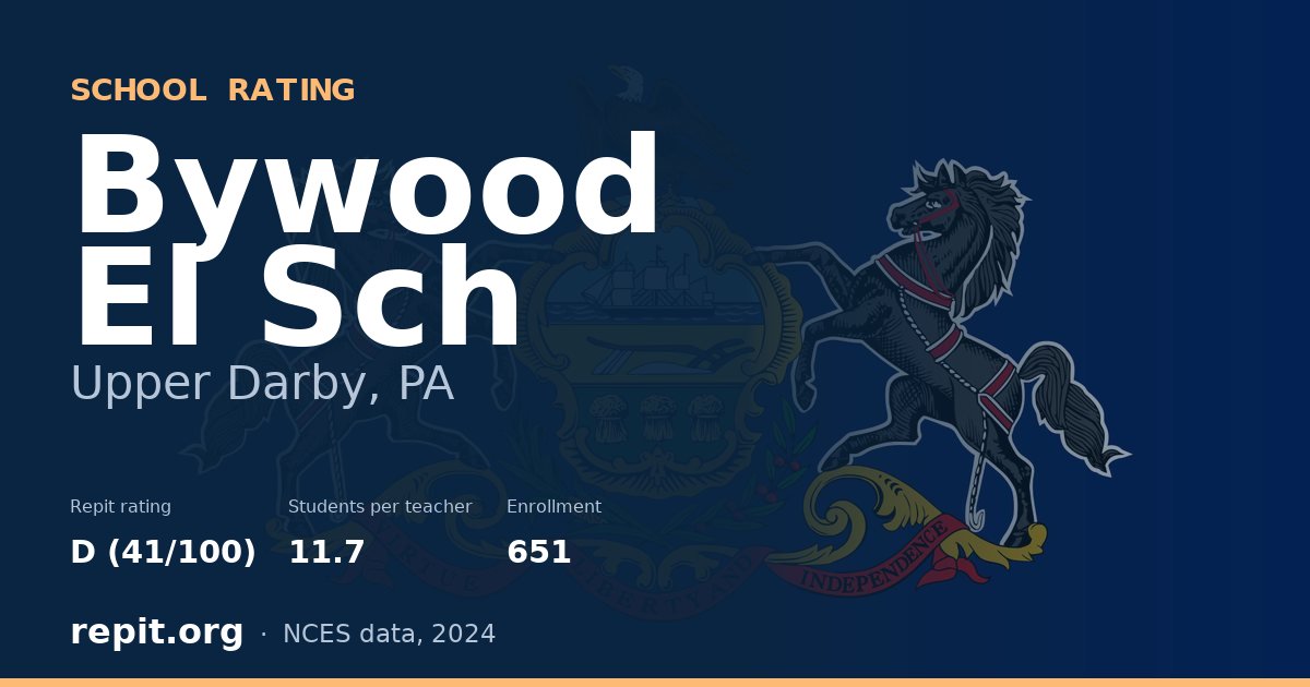 Bywood El Sch, Upper Darby, PA — Repit school rating D (41/100)