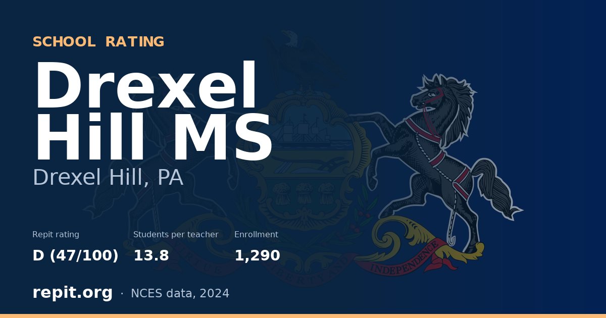 Drexel Hill MS, Drexel Hill, PA — Repit school rating D (47/100)