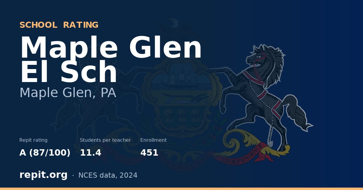 Maple Glen El Sch, Maple Glen, PA — Repit school rating A (87/100)