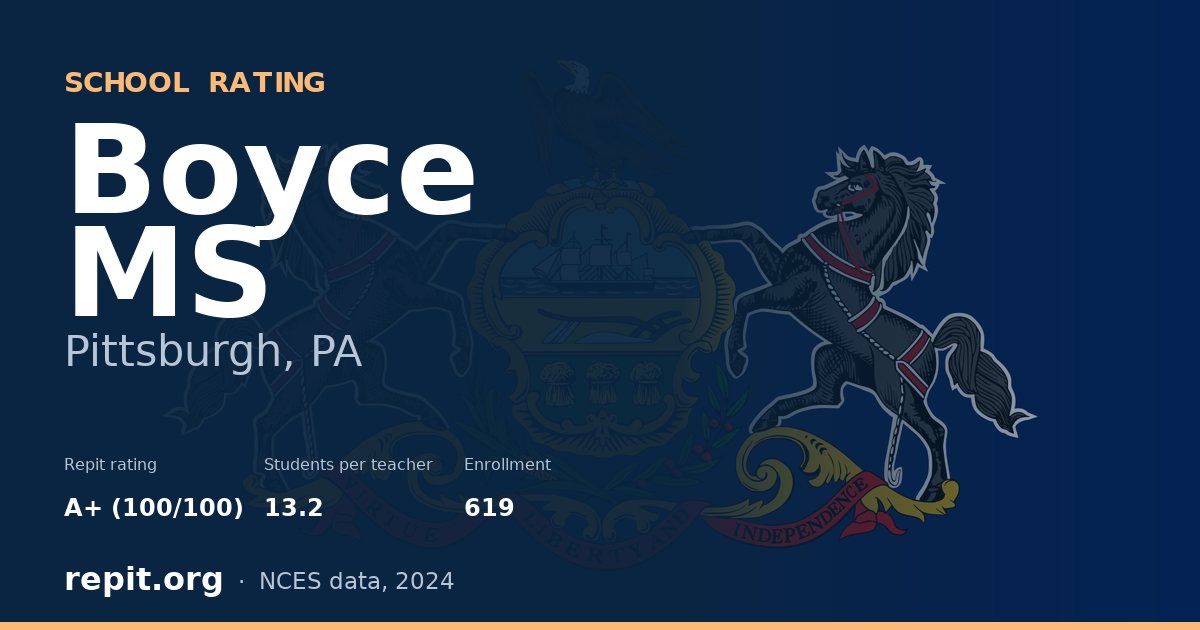 Boyce MS, Pittsburgh, PA — Repit school rating A+ (100/100)