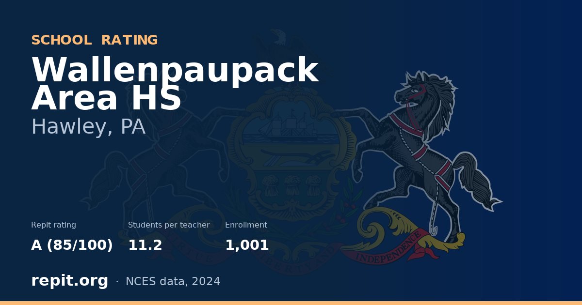 Wallenpaupack Area HS, Hawley, PA — Repit school rating A (85/100)