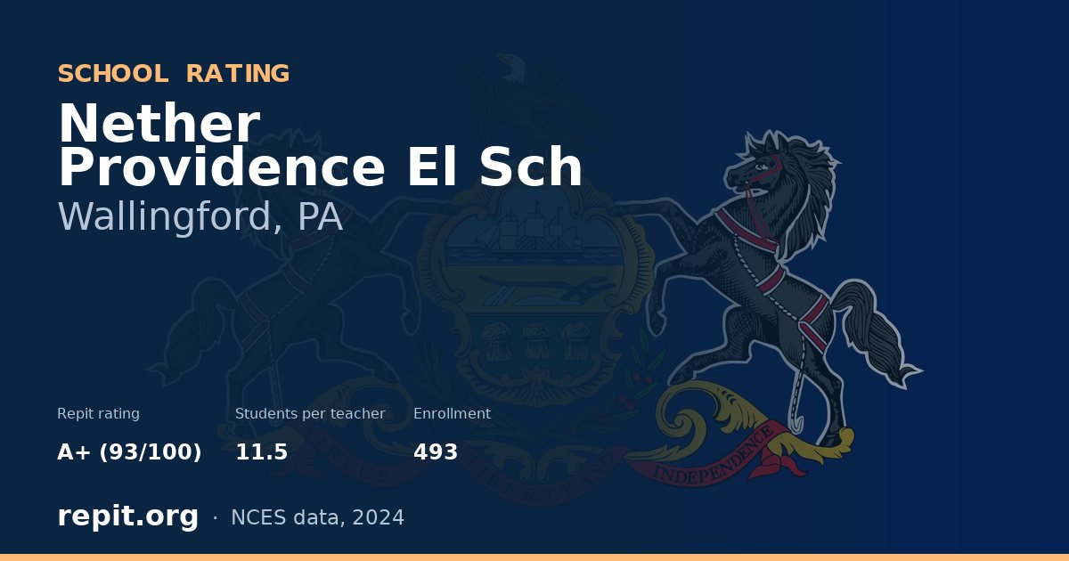Nether Providence El Sch, Wallingford, PA — Repit school rating A+ (93/100)