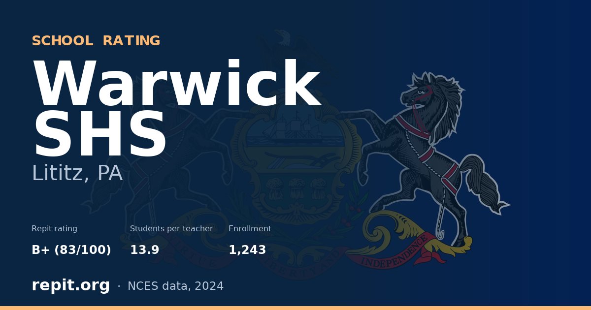 Warwick SHS, Lititz, PA — Repit school rating B+ (83/100)