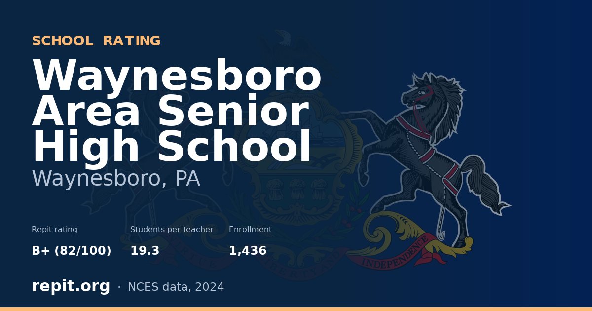 Waynesboro Area Senior High School, Waynesboro, PA — Repit school rating B+ (82/100)