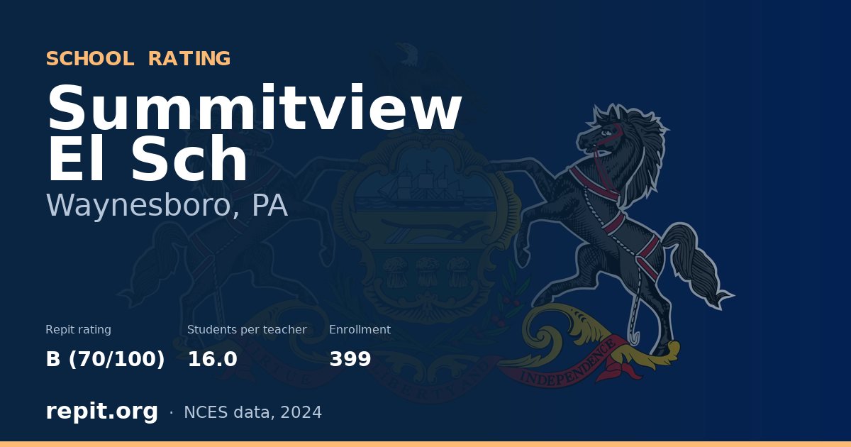 Summitview El Sch, Waynesboro, PA — Repit school rating B (70/100)