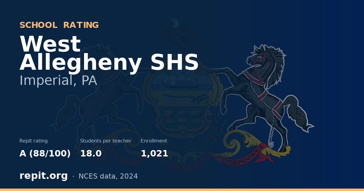 West Allegheny SHS, Imperial, PA — Repit school rating A (88/100)