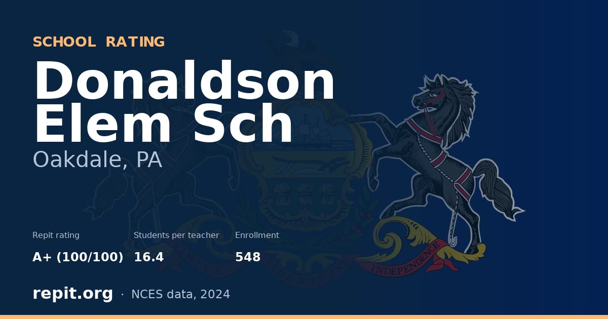 Donaldson Elem Sch, Oakdale, PA — Repit school rating A+ (100/100)