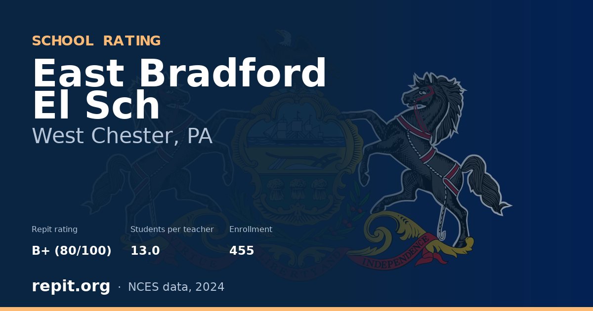 East Bradford El Sch, West Chester, PA — Repit school rating B+ (80/100)