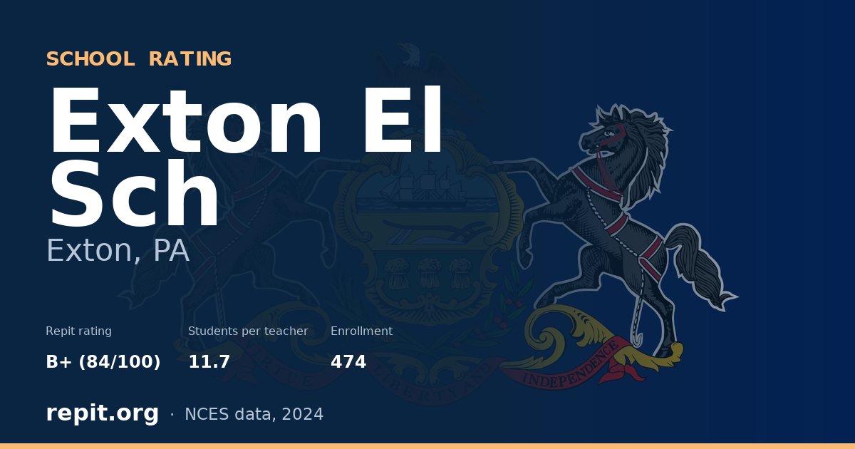 Exton El Sch, Exton, PA — Repit school rating B+ (84/100)