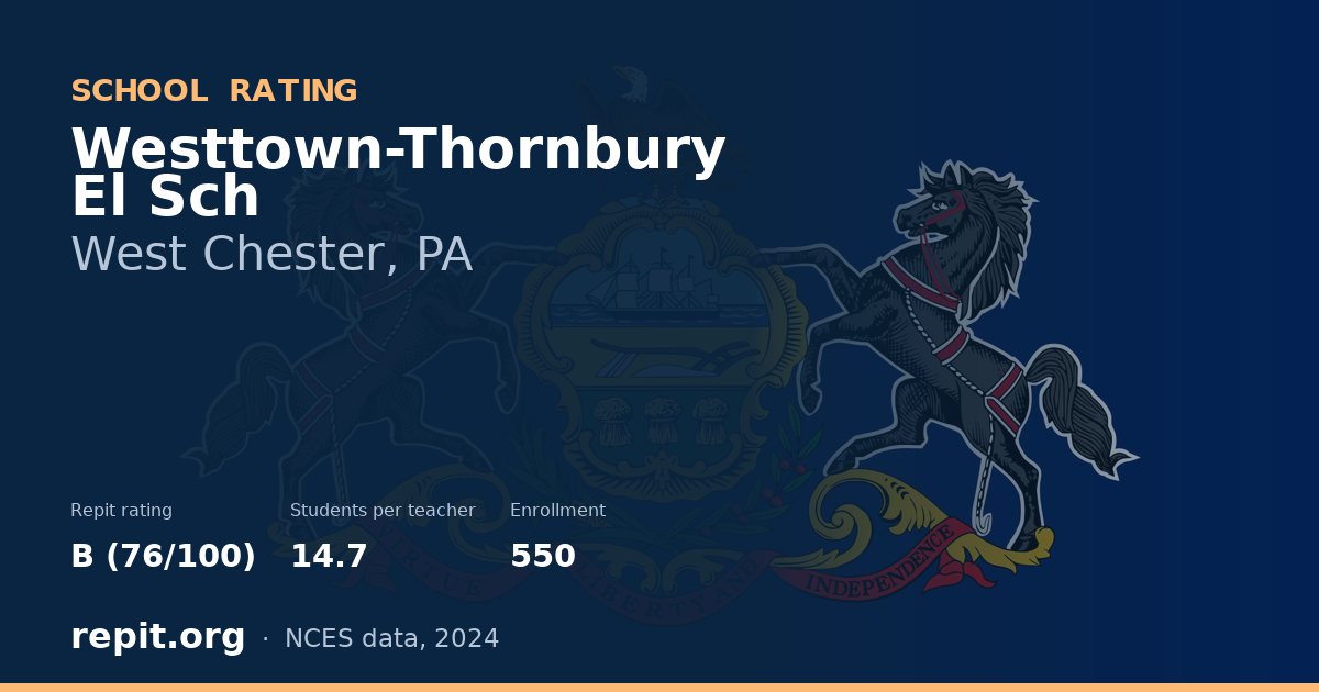Westtown-Thornbury El Sch, West Chester, PA — Repit school rating B (76/100)