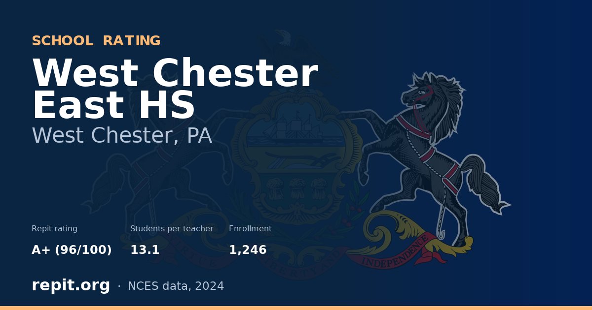West Chester East HS, West Chester, PA — Repit school rating A+ (96/100)