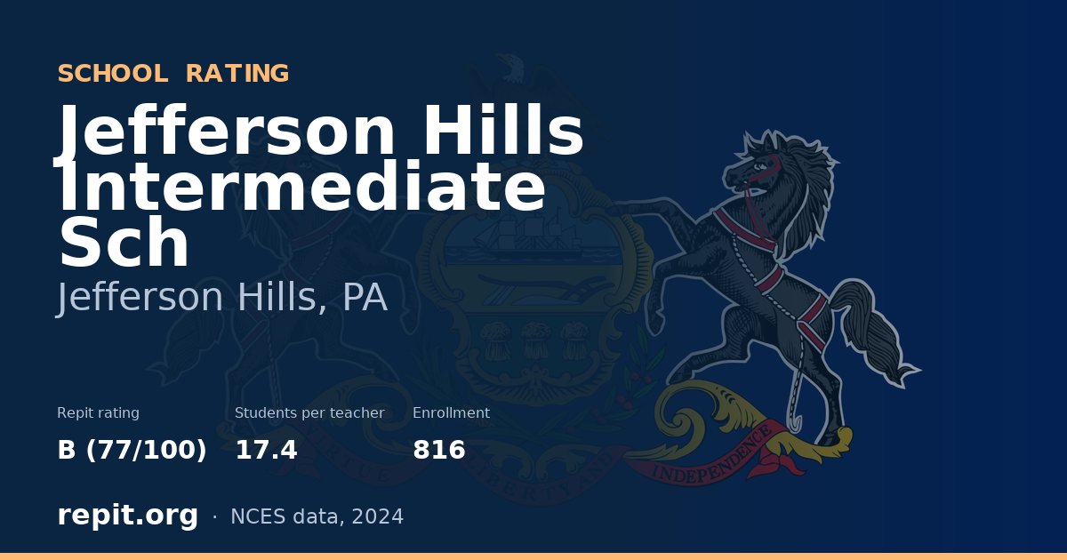 Jefferson Hills Intermediate Sch, Jefferson Hills, PA — Repit school rating B (77/100)