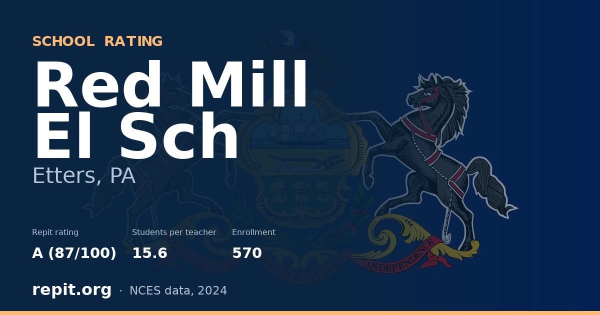 Red Mill El Sch, Etters, PA — Repit school rating A (87/100)