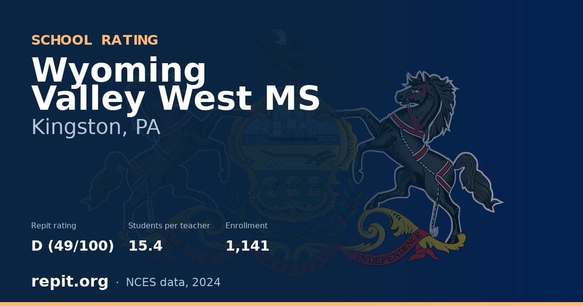Wyoming Valley West MS, Kingston, PA — Repit school rating D (49/100)