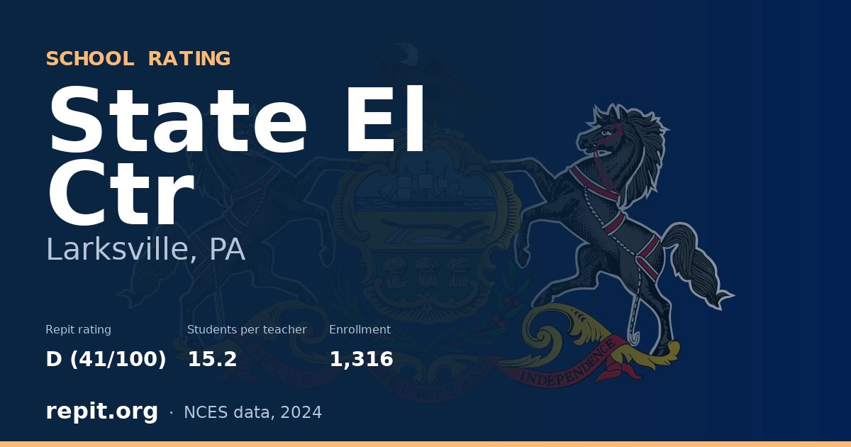 State El Ctr, Larksville, PA — Repit school rating D (41/100)
