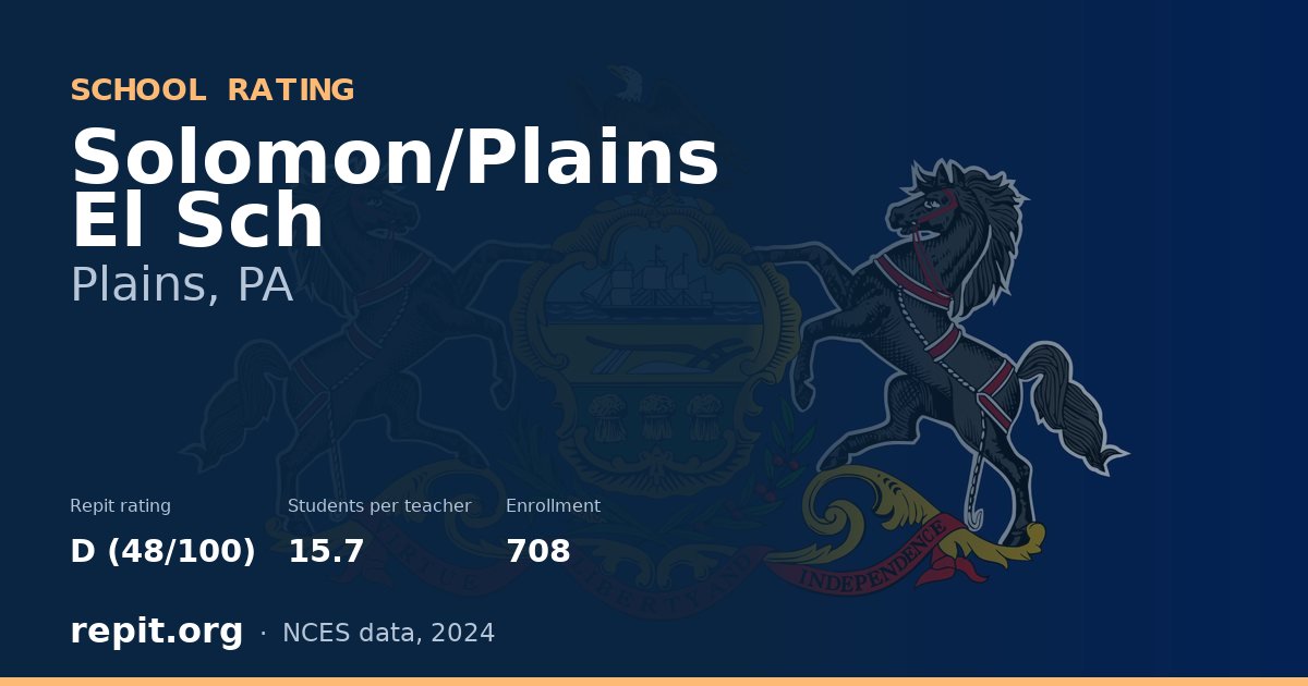 Solomon/Plains El Sch, Plains, PA — Repit school rating D (48/100)