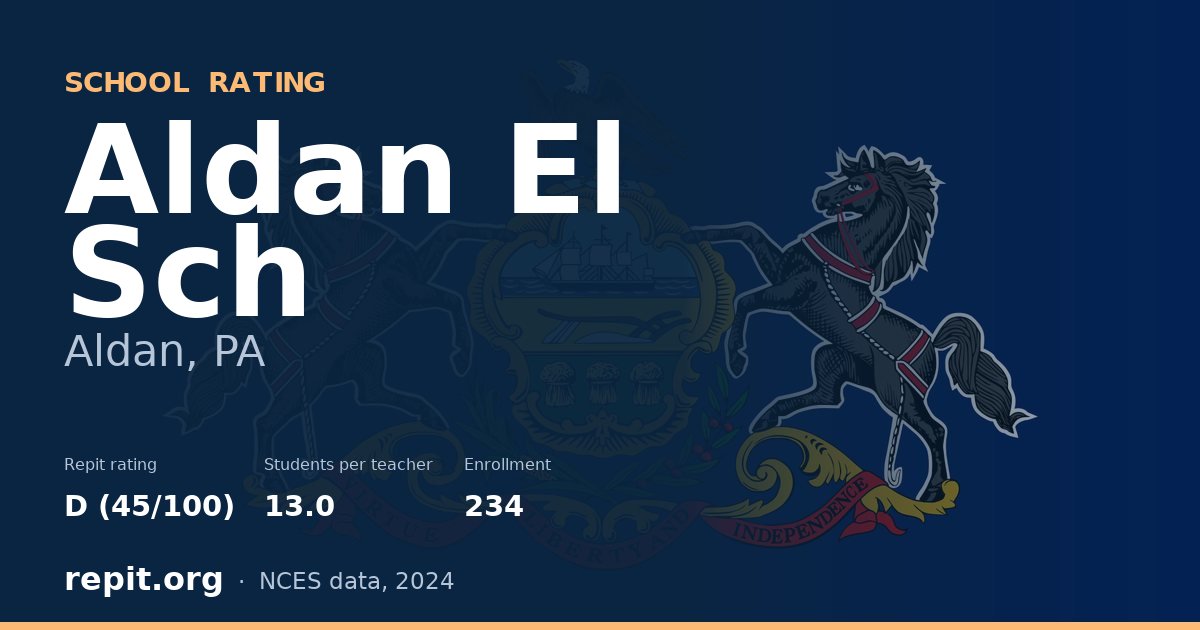 Aldan El Sch, Aldan, PA — Repit school rating D (45/100)