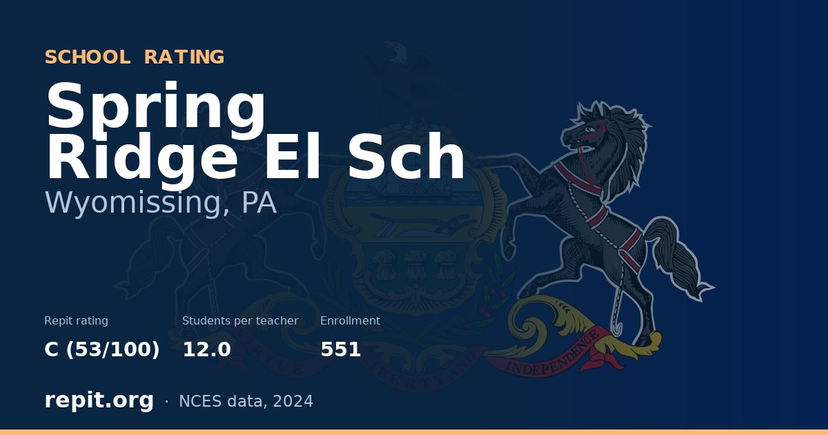 Spring Ridge El Sch, Wyomissing, PA — Repit school rating C (53/100)