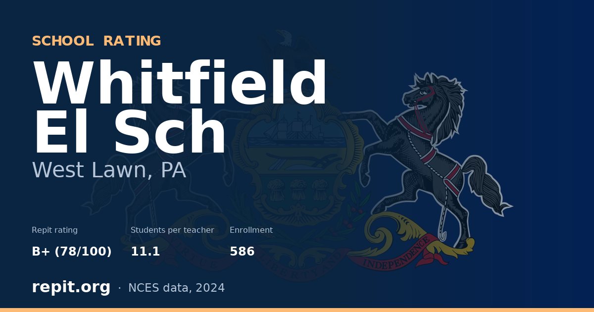 Whitfield El Sch, West Lawn, PA — Repit school rating B+ (78/100)