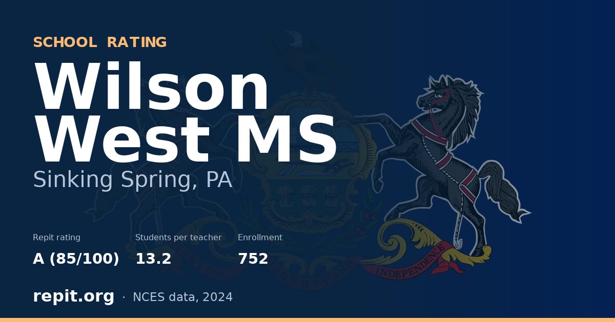 Wilson West MS, Sinking Spring, PA — Repit school rating A (85/100)