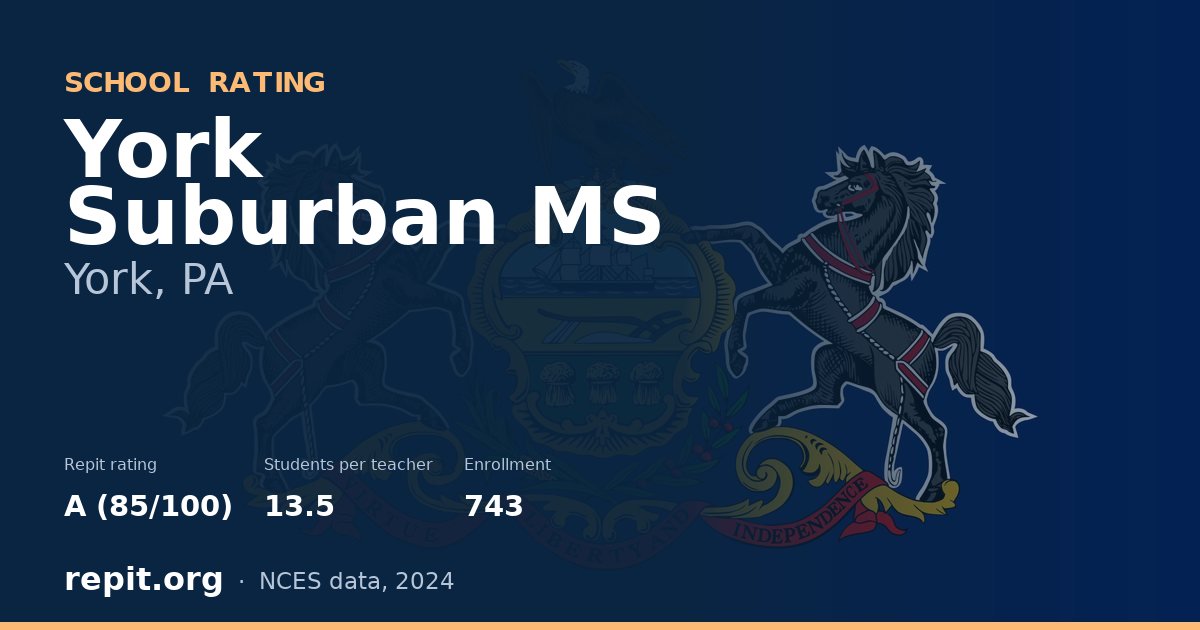 York Suburban MS, York, PA — Repit school rating A (85/100)