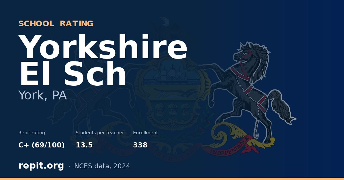 Yorkshire El Sch, York, PA — Repit school rating C+ (69/100)