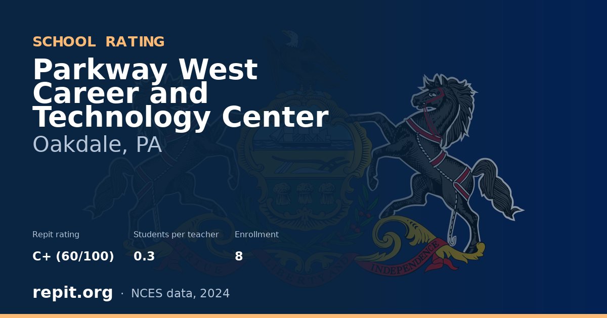 Parkway West Career and Technology Center, Oakdale, PA — Repit school rating C+ (60/100)