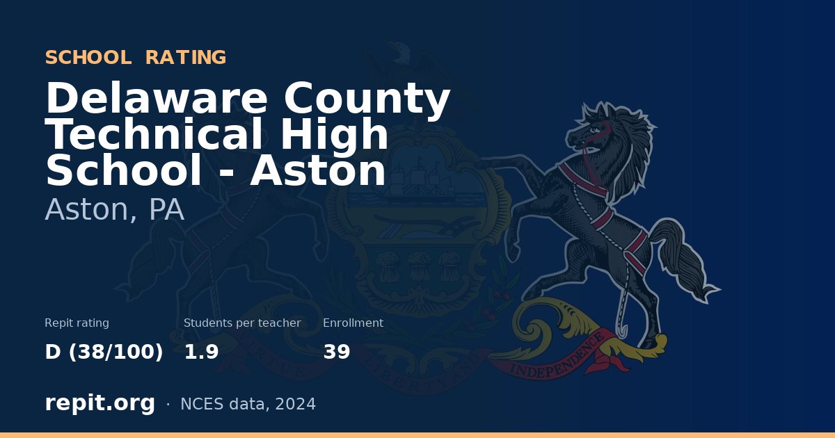 Delaware County Technical High School - Aston, Aston, PA — Repit school rating D (38/100)