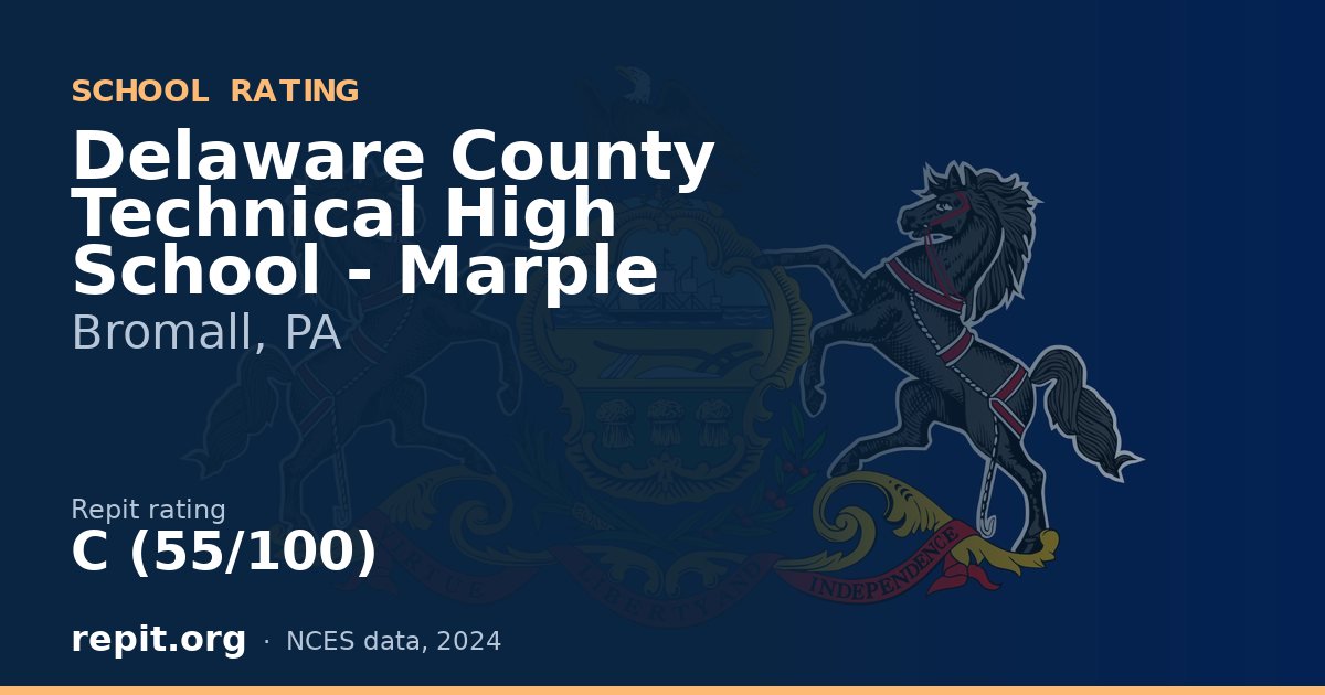 Delaware County Technical High School - Marple, Bromall, PA — Repit school rating C (55/100)