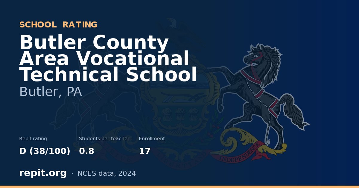 Butler County Area Vocational Technical School, Butler, PA — Repit school rating D (38/100)