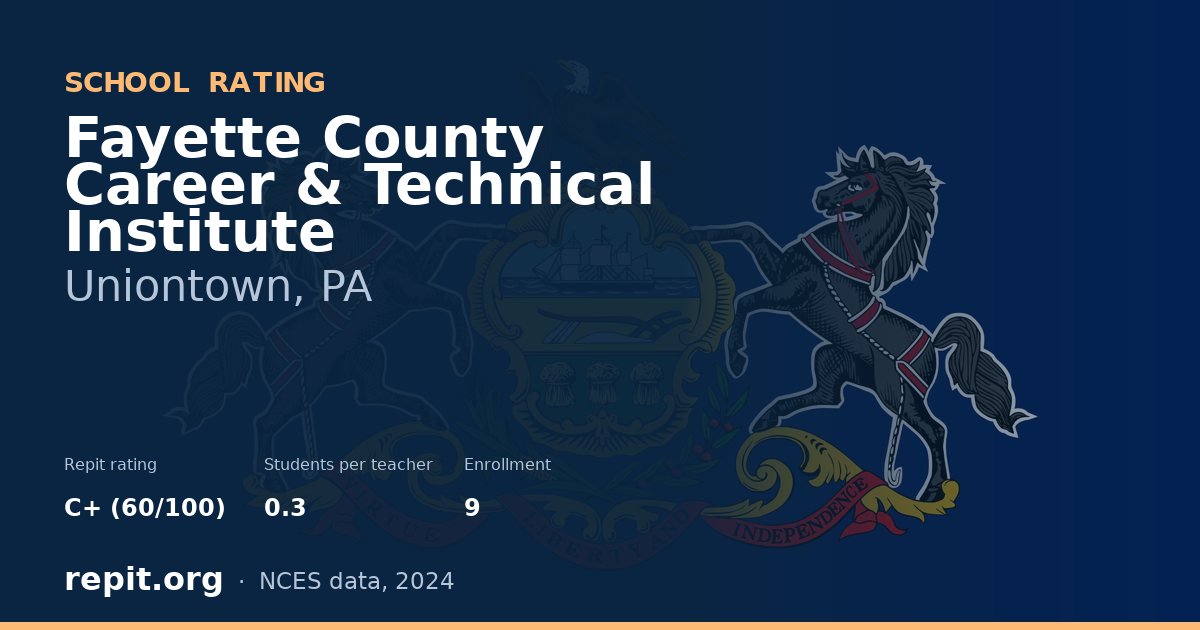 Fayette County Career & Technical Institute, Uniontown, PA — Repit school rating C+ (60/100)