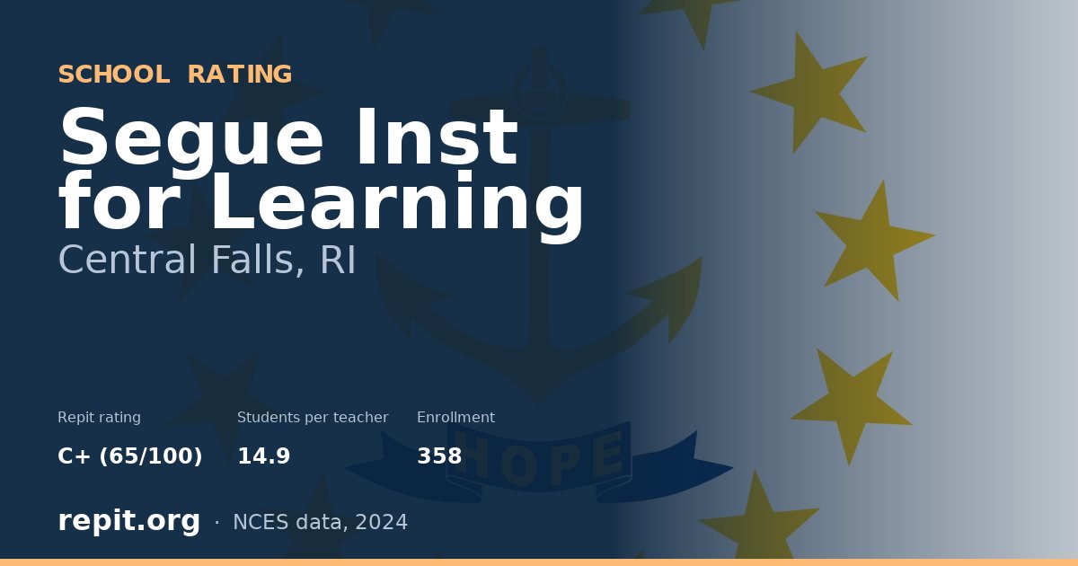 Segue Inst for Learning, Central Falls, RI — Repit school rating C+ (65/100)