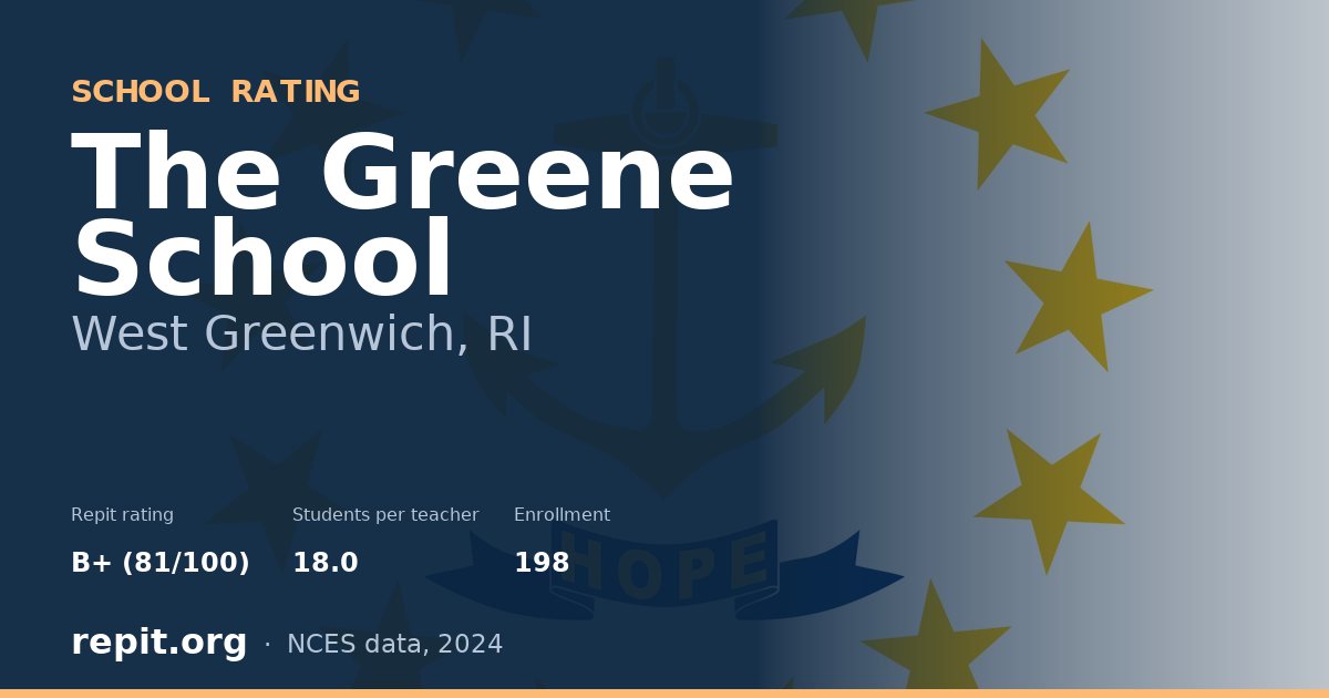 The Greene School, West Greenwich, RI — Repit school rating B+ (81/100)