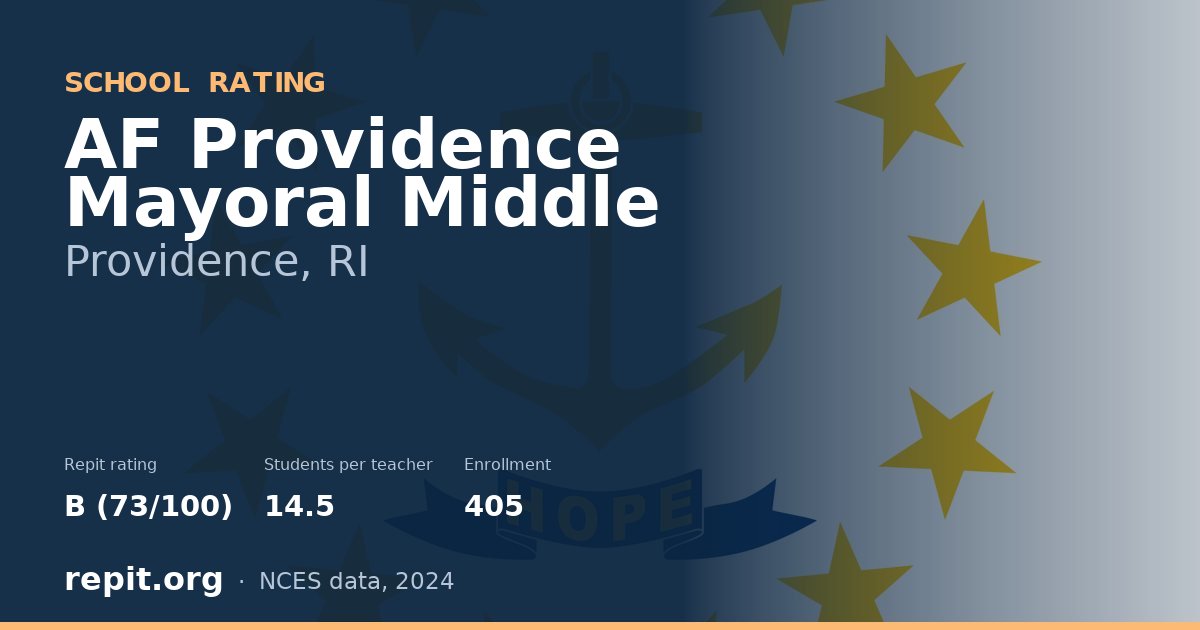 AF Providence Mayoral Middle, Providence, RI — Repit school rating B (73/100)