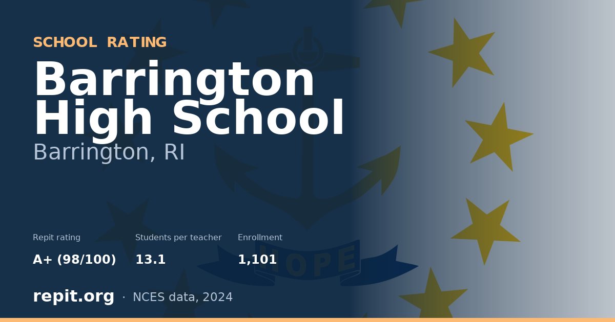 Barrington High School, Barrington, RI — Repit school rating A+ (98/100)