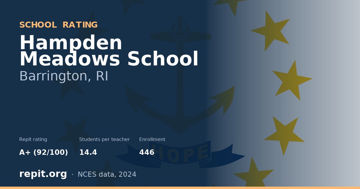 Hampden Meadows School, Barrington, RI — Repit school rating A+ (92/100)