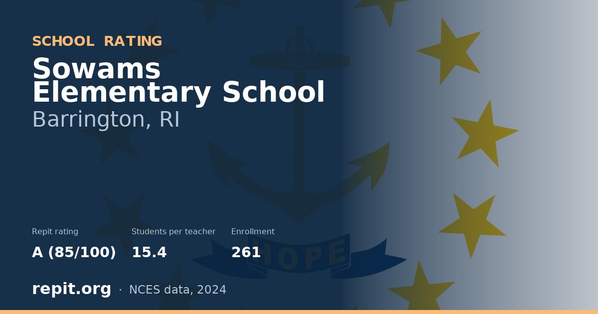 Sowams Elementary School, Barrington, RI — Repit school rating A (85/100)