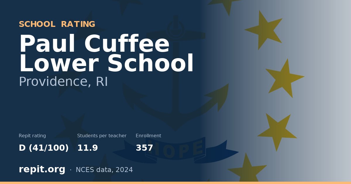 Paul Cuffee Lower School, Providence, RI — Repit school rating D (41/100)