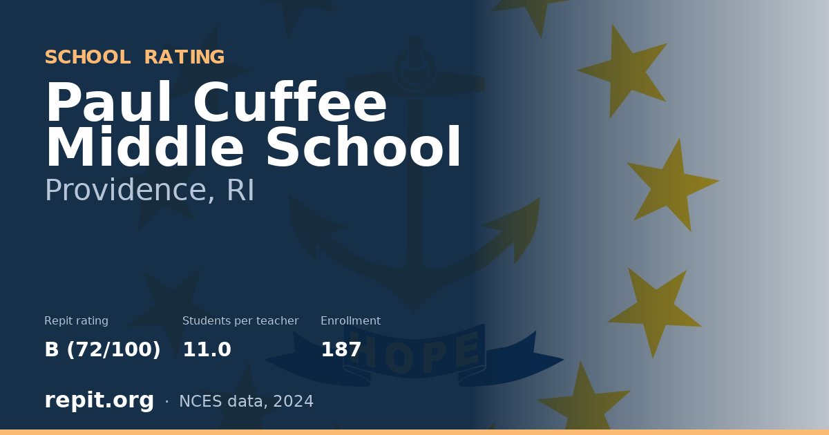 Paul Cuffee Middle School, Providence, RI — Repit school rating B (72/100)