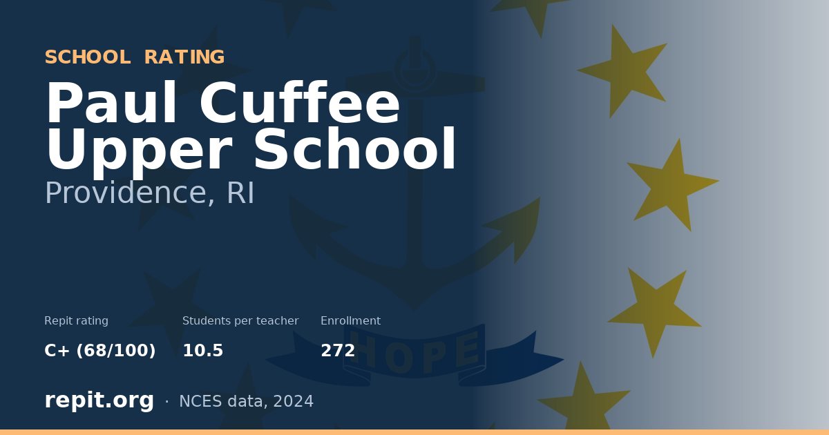 Paul Cuffee Upper School, Providence, RI — Repit school rating C+ (68/100)