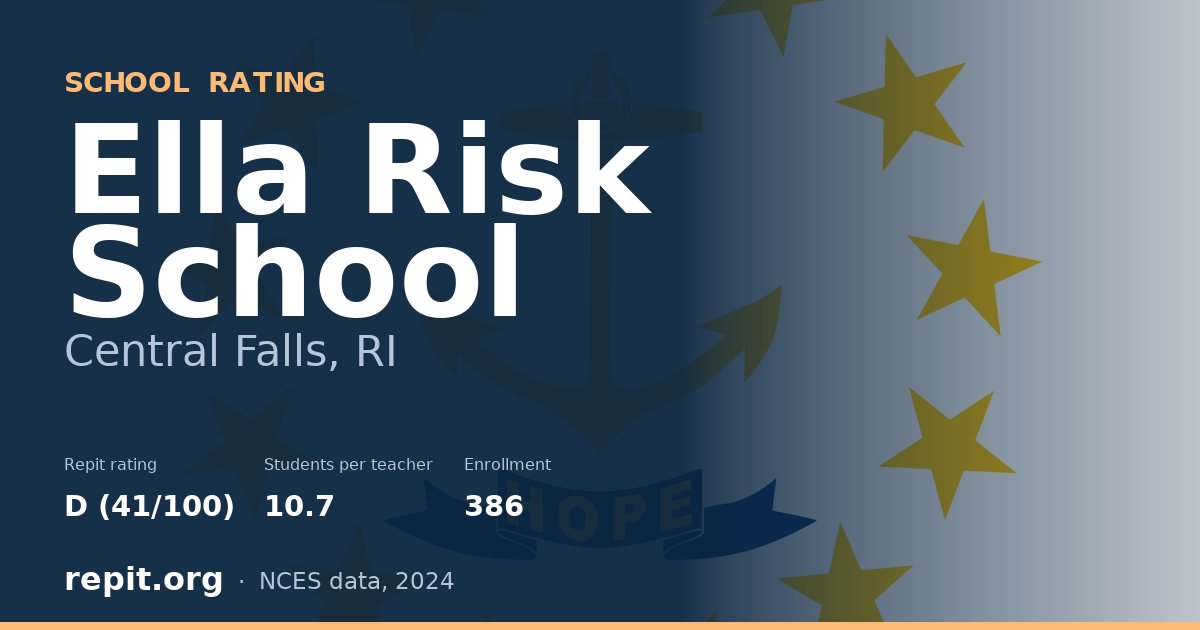 Ella Risk School, Central Falls, RI — Repit school rating D (41/100)