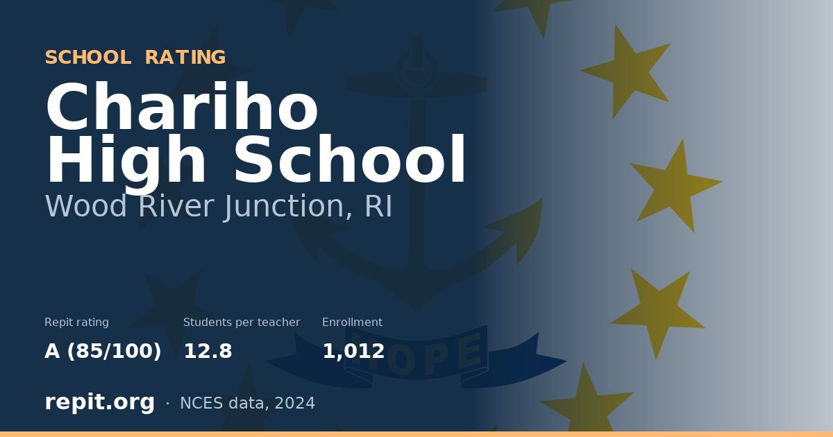 Chariho High School, Wood River Junction, RI — Repit school rating A (85/100)