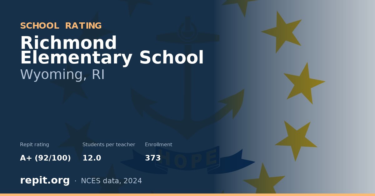 Richmond Elementary School, Wyoming, RI — Repit school rating A+ (92/100)